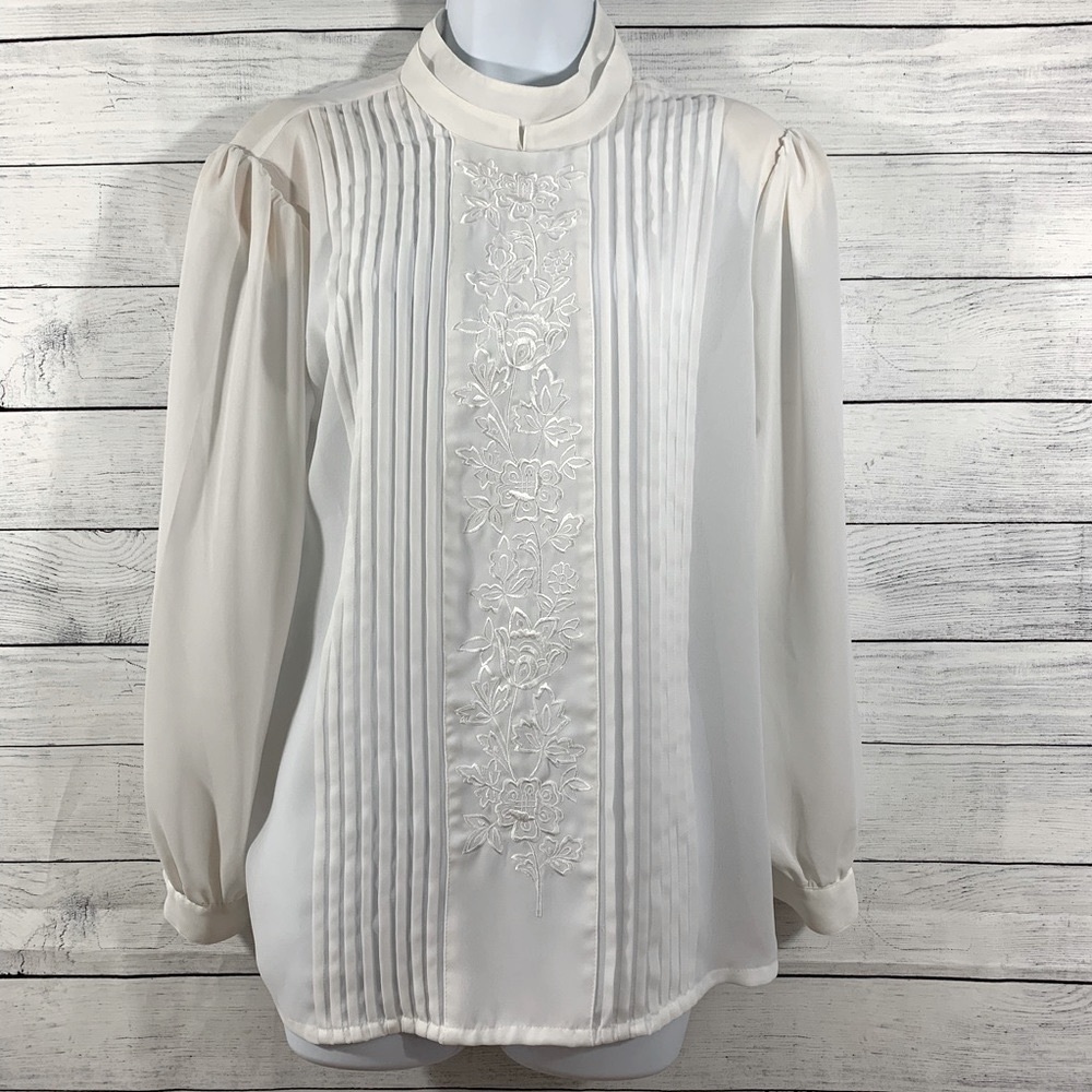 EUC Vintage La Blouse White Career Blouse